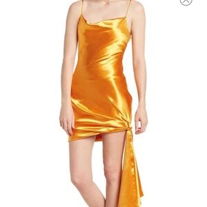 Cinq à Sept Orange Satin Mini Dress